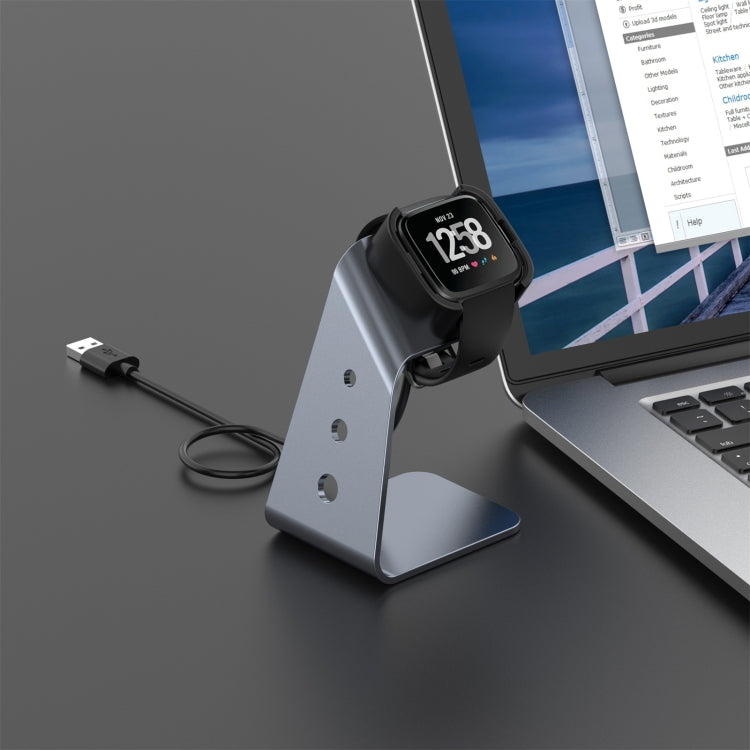For Fitbit Versa / Versa Lite / Versa SE Universal Aluminum Alloy Charger Holder with Chip Protection, Support Fast Charging, For Fitbit Versa