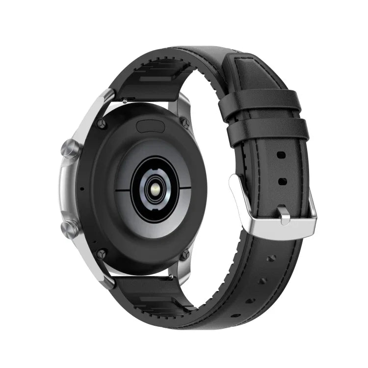22mm 矽膠皮革替換錶帶，適用於 Samsung Galaxy Watch 3 45mm，適用於 Samsung Galaxy Watch 3 45mm