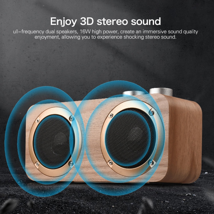 Q7 重低音木質藍牙喇叭，支援 TF 卡、U 盤及 3.5mm AUX，Q7