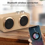 Q7 重低音木質藍牙喇叭，支援 TF 卡、U 盤及 3.5mm AUX，Q7