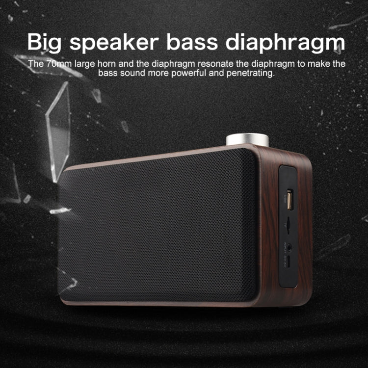W5A 重低音布面木質觸控藍牙喇叭，支援 TF 卡、U 盤及 3.5mm AUX，胡桃木，黃木