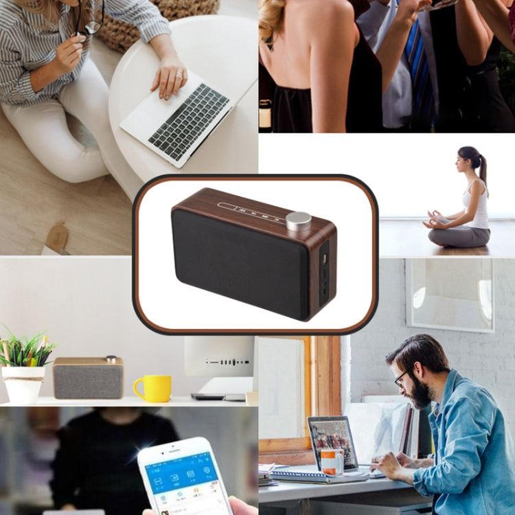 W5A 重低音布面木質觸控藍牙喇叭，支援 TF 卡、U 盤及 3.5mm AUX，胡桃木，黃木