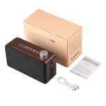 W5A 重低音布面木質觸控藍牙喇叭，支援 TF 卡、U 盤及 3.5mm AUX，胡桃木，黃木