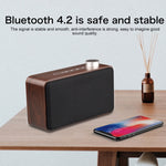 W5A 重低音布面木質觸控藍牙喇叭，支援 TF 卡、U 盤及 3.5mm AUX，胡桃木，黃木