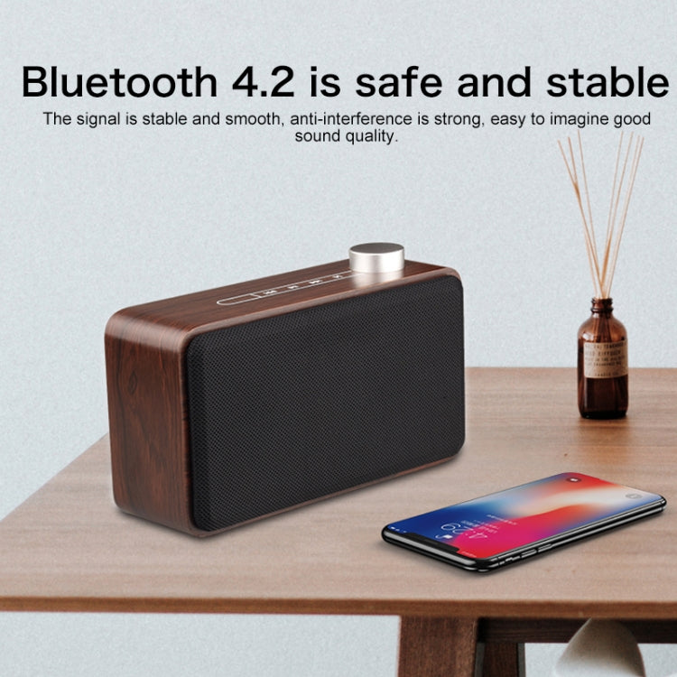 W5A 重低音布面木質觸控藍牙喇叭，支援 TF 卡、U 盤及 3.5mm AUX，胡桃木，黃木