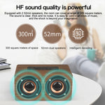 W5C 低音木質時鐘藍牙喇叭，支援 TF 卡與 3.5mm AUX，棕木色，黃木色