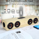 W8C 木質時鐘重低音藍牙喇叭，支援 TF 卡、U 盤及 3.5mm AUX