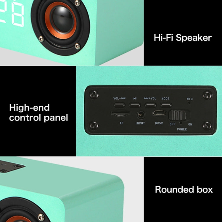 M5 重低音木質藍牙 4.2 喇叭，支援 TF 卡、3.5mm AUX 及 FM