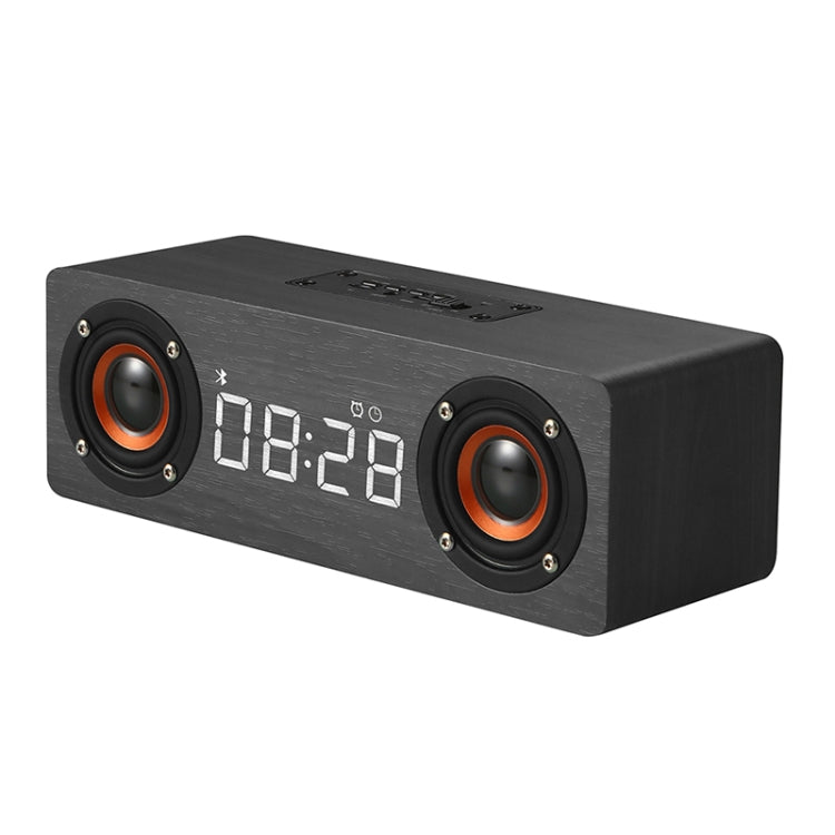 M5C 重低音木質時鐘藍牙 4.2 喇叭，支援 TF 卡、3.5mm AUX 及 FM 收音機