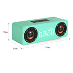 M5C 重低音木質時鐘藍牙 4.2 喇叭，支援 TF 卡、3.5mm AUX 及 FM 收音機