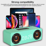 M5C 重低音木質時鐘藍牙 4.2 喇叭，支援 TF 卡、3.5mm AUX 及 FM 收音機