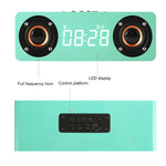 M5C 重低音木質時鐘藍牙 4.2 喇叭，支援 TF 卡、3.5mm AUX 及 FM 收音機