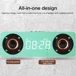 M5C 重低音木質時鐘藍牙 4.2 喇叭，支援 TF 卡、3.5mm AUX 及 FM 收音機