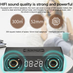 M5C 重低音木質時鐘藍牙 4.2 喇叭，支援 TF 卡、3.5mm AUX 及 FM 收音機