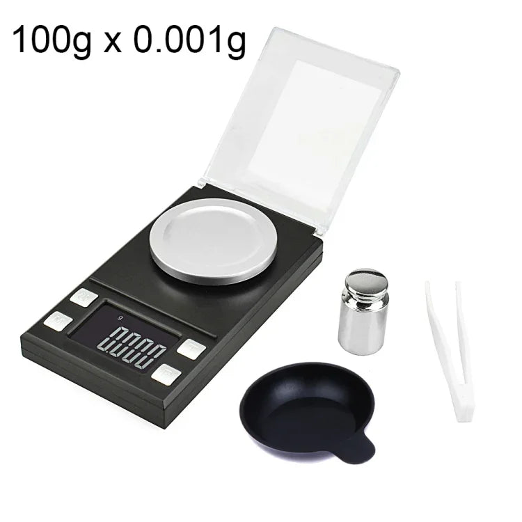 MH-8028 100g x 0.001g 高精度數位電子便攜珠寶鑽石克拉實驗室秤，配備 1.6 吋 LCD 螢幕，100g/0.001g