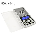 MH-100 500g x 0.1g 高精度數位電子便攜迷你口袋秤手機稱重秤，配備 1.6 吋 LCD 螢幕，500g/0.1g