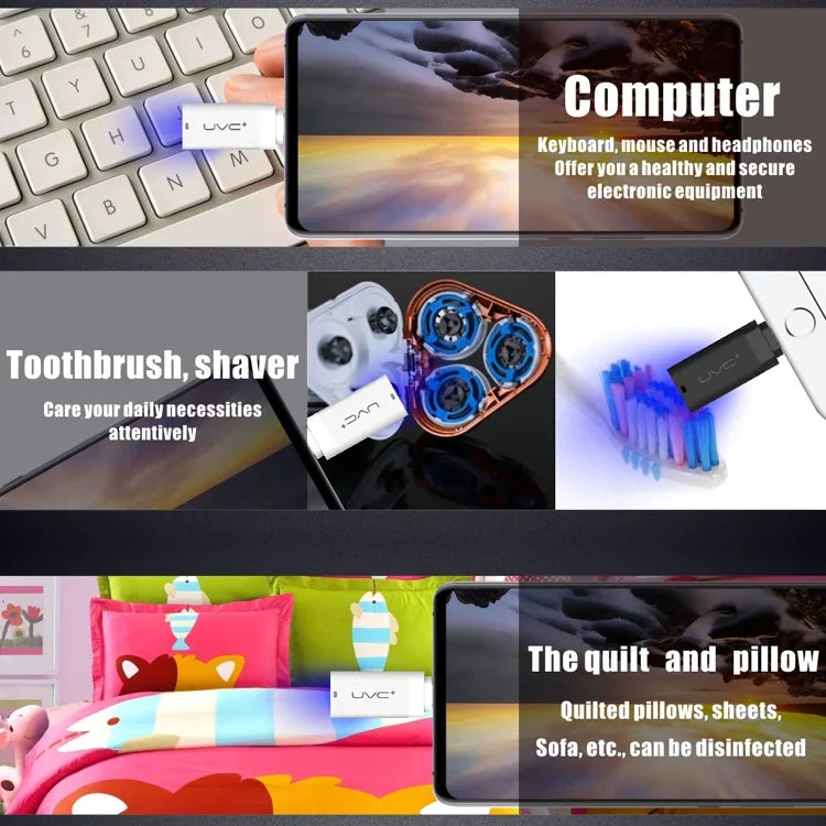 Type-C / USB-C 超便攜殺菌燈智能手機紫外線消毒器，Type-C
