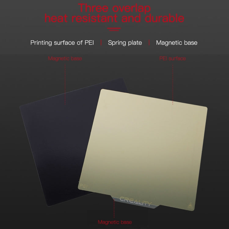 Creality PEI打印板雙面PEI彈簧鋼板帶磁性底座，適用於Ender-3 3D打印機配件