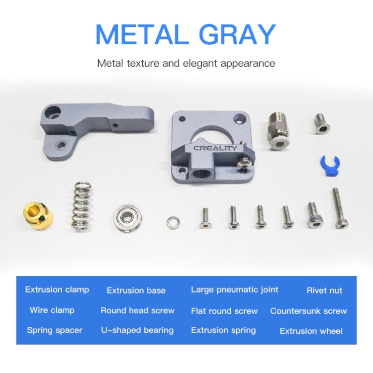 Creality 全金屬銀色 Bowden 擠出機套件，適用於 Ender-3 / Ender-3 Pro / Ender-3 V2 / CR-10 Pro V2 3D 印表機
