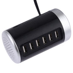 XLD4 30W 6 埠 USB 充電站電源適配器 AC100-240V，美規插頭