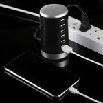 XLD4 30W 6 埠 USB 充電站電源適配器 AC100-240V，美規插頭