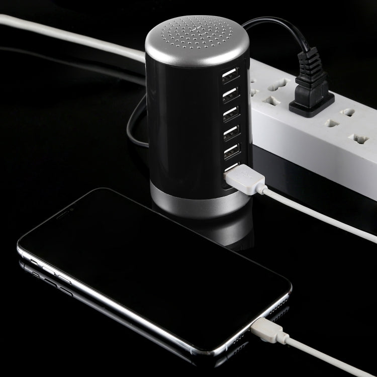 XLD4 30W 6 埠 USB 充電站電源適配器 AC100-240V，美規插頭