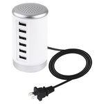 XLD4 30W 6 埠 USB 充電站電源適配器 AC100-240V，美規插頭