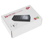 100W 24 埠 USB 快速充電站智慧充電器，帶 LED 指示燈 AC 100-240V，美規插頭，100W 24 埠 USB 美規插頭