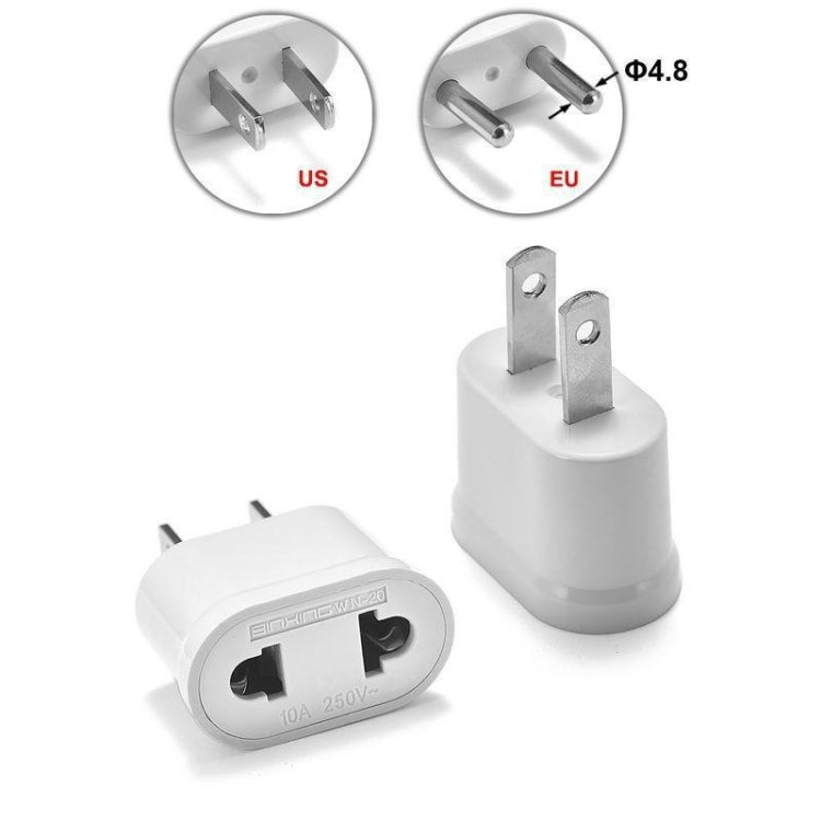 美國及歐盟轉美國插頭交流牆壁通用旅行電源插座轉接器，交流250V