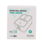 WN-2018 Dual USB Travel Charger Power Adapter Socket, UK Plug, UK Plug