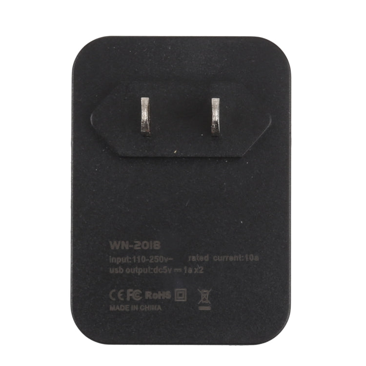 WN-2018雙USB旅行充電器電源轉接插座，美國插頭，美國插頭