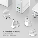 LDNIO A4403C 30W PD + 自動識別摺疊快速旅行充電器，附 1 米 8 Pin 線，澳規插頭，含 8 Pin 線，30W 含 8 Pin 線