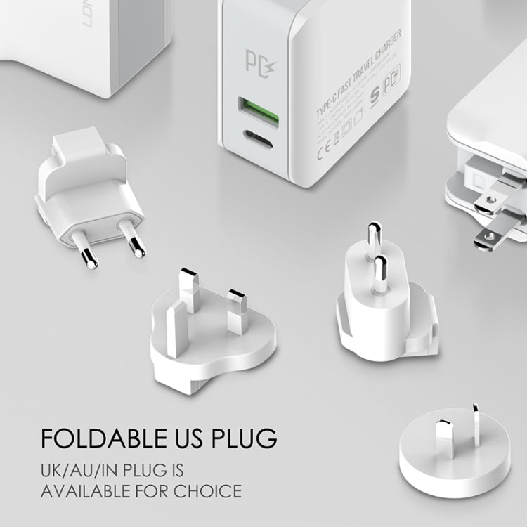 LDNIO A4403C 30W PD + 自動識別可摺疊快速旅行充電器，附 1m USB-C / Type-C 線，澳洲插頭，附 Type-C 線，30W 附 Type-C 線