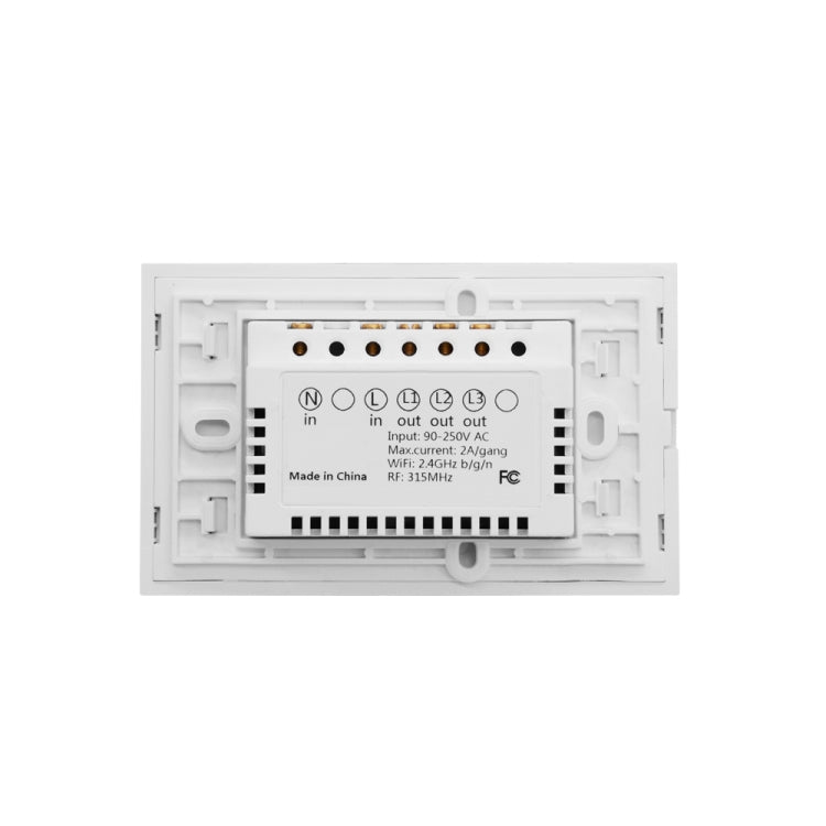WS-US-02 EWeLink APP及觸控控制2A雙開鋼化玻璃面板智能牆壁開關，交流90V-250V，美國插頭，雙開
