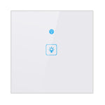 WS-UK-01 EWeLink APP 及觸控控制 2A 1 路鋼化玻璃面板智能牆壁開關，AC 90V-250V，英國插頭，1 路