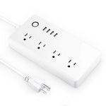 4 個 USB 埠 + 4 個美國插頭插座 WiFi 遠端控制智能電源插座，支援 Alexa 與 Google Home，AC 110-240V，美國插頭，4xUSB + 4x美國插頭（美國插頭）