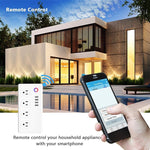 4 個 USB 埠 + 4 個美國插頭插座 WiFi 遠端控制智能電源插座，支援 Alexa 與 Google Home，AC 110-240V，美國插頭，4xUSB + 4x美國插頭（美國插頭）