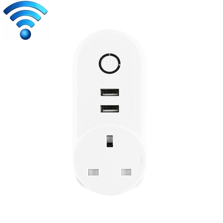 SA-002 2 個 USB 埠 + 1 個歐洲插座 WiFi 智能電源插座，兼容 Alexa 與 Google Home，AC 110V-230V，歐洲插頭，英國插頭，美國插頭
