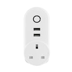 SA-002 2 個 USB 埠 + 1 個歐洲插座 WiFi 智能電源插座，兼容 Alexa 與 Google Home，AC 110V-230V，歐洲插頭，英國插頭，美國插頭
