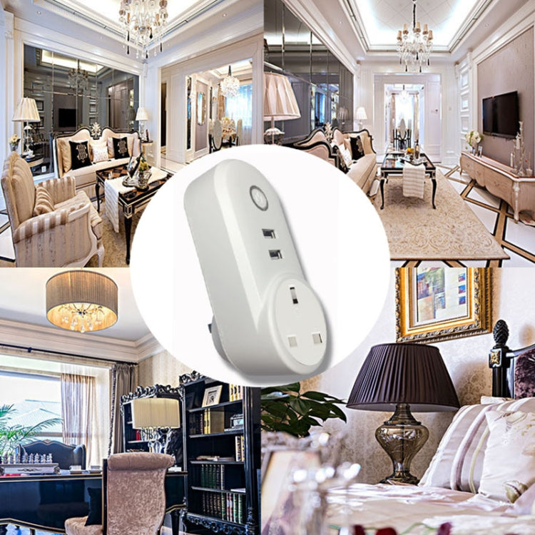 SA-002 2 個 USB 埠 + 1 個歐洲插座 WiFi 智能電源插座，兼容 Alexa 與 Google Home，AC 110V-230V，歐洲插頭，英國插頭，美國插頭