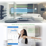 WS-EU-03 EWeLink APP 及觸控控制 2A 3 路鋼化玻璃面板智能牆壁開關，AC 90V-250V，歐洲插頭，3 路