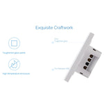 WS-EU-03 EWeLink APP 及觸控控制 2A 3 路鋼化玻璃面板智能牆壁開關，AC 90V-250V，歐洲插頭，3 路