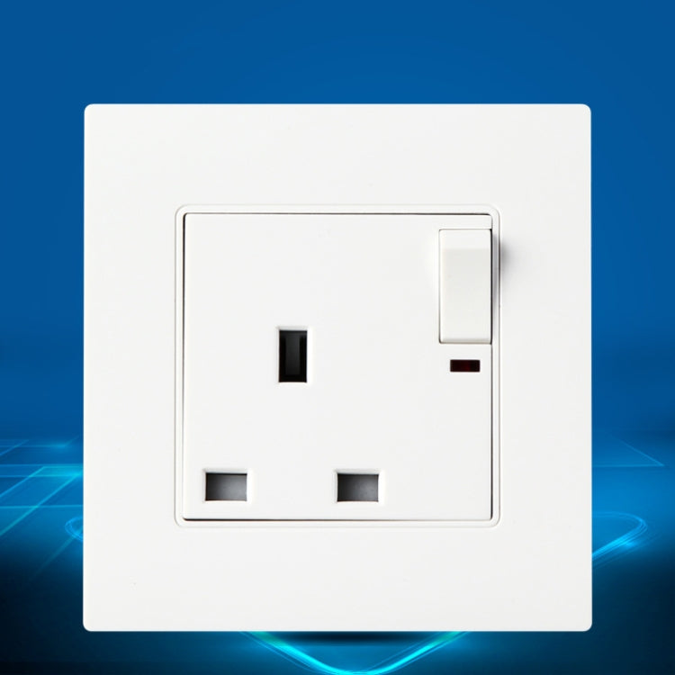 86型PC 13A三孔帶燈開關電源插座，英國插頭