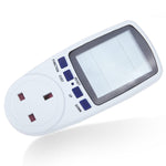 AC 230-250V 50Hz 最大 13A LCD 顯示能量計瓦特伏特電壓功率分析儀自動電力監測分析儀，英規插頭，AC 230-250V 英規插頭