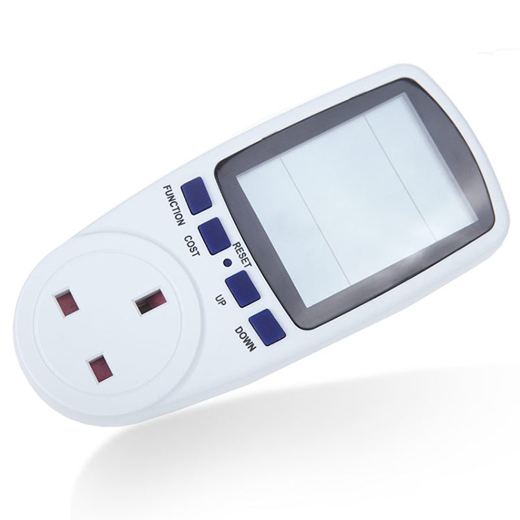 AC 230-250V 50Hz 最大 13A LCD 顯示能量計瓦特伏特電壓功率分析儀自動電力監測分析儀，英規插頭，AC 230-250V 英規插頭