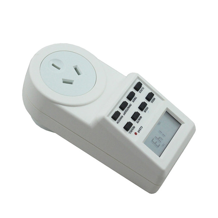 AC 240V 智能家居插入式 LCD 顯示時鐘夏令時功能 12/24 小時可切換定時開關插座，澳規插頭，AC 240V 澳規插頭