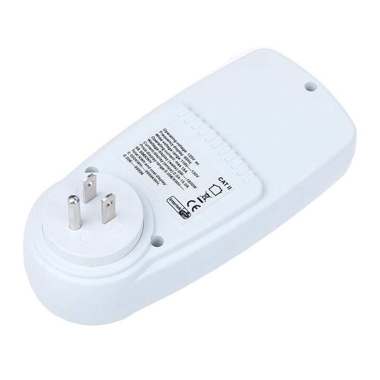 AC 120V 60Hz 最大 15A LCD 顯示功率計能量瓦特安培伏特電力使用監測分析儀，美規插頭，AC 120V 美規插頭