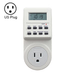 AC 120V 智能家居插入式 LCD 顯示時鐘夏令時功能 12/24 小時可切換定時開關插座，美規插頭，AC 120V 美規插頭