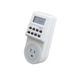 AC 120V 智能家居插入式 LCD 顯示時鐘夏令時功能 12/24 小時可切換定時開關插座，美規插頭，AC 120V 美規插頭