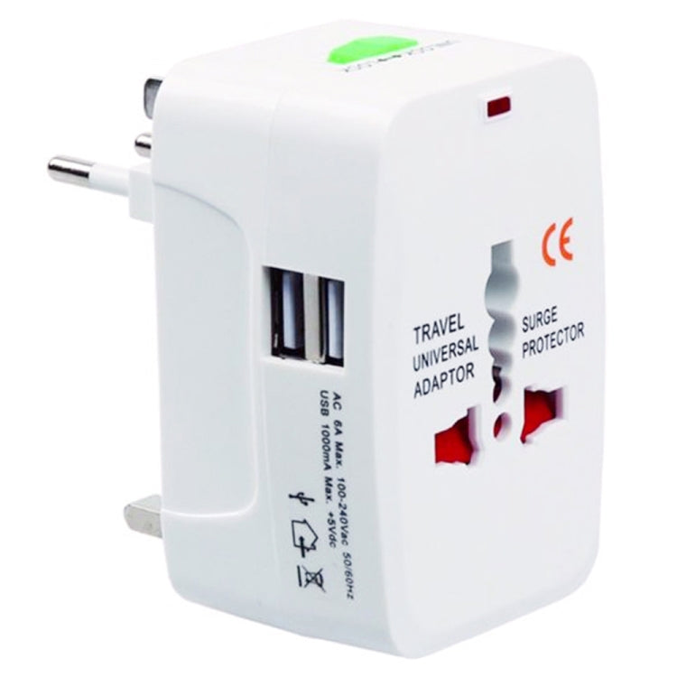 110-250V 多功能旅行通用轉換器，雙 USB 介面，歐規 / 英規 / 美規 / 澳規插頭